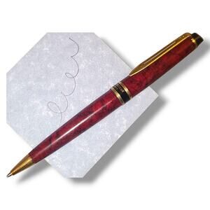 Waterman Expert II Ballpoint Pen Burgundy Red Marbled Lacquer Gold-plated Trim